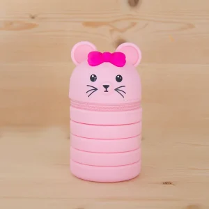 Estojo Extensível Silicone Ratinho Rosa