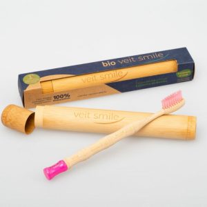 Escova de Dente Bambu Tube Rosa Veitsmile