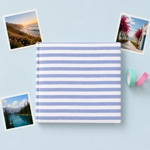 Álbum 22 x 22 tecido Blue Stripes