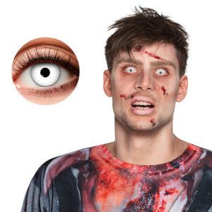 Par de lentes de contacto brancas