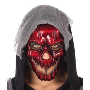 Máscara de esqueleto vermelho