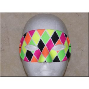 Máscara arlequim fluorescente