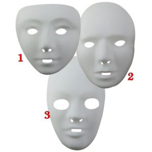 Máscara de plástico branca – 3 tamanhos à escolha