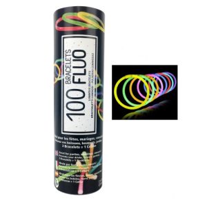 Caixa com 100 pulseiras fluorescentes