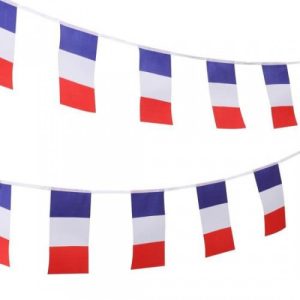 Guirlanda de plástico com bandeiras tricolores – 15 bandeiras