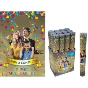 Grande canhão de confetes multicoloridos 40 cm
