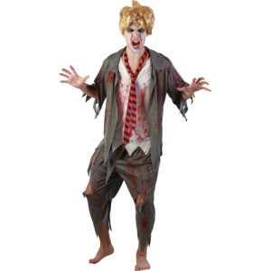 Fato de estudante ensanguentada/zumbi