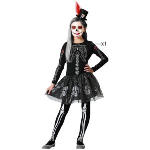 Fato de esqueleto para menina: dos 4 aos 12 anos