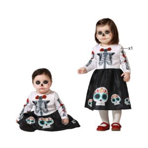 Fato de esqueleto Day of Dead para meninas: dos 24 aos 36 meses