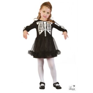 Fato de esqueleto para menina: dos 2 aos 4 anos