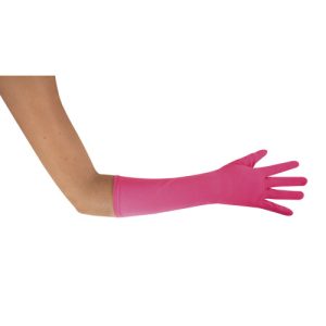 Luvas compridas cor-de-rosa