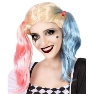 Peruca heroína rosa/azul