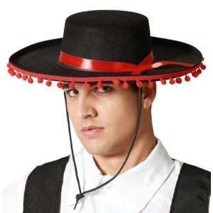 Chapéu espanhol com pompons