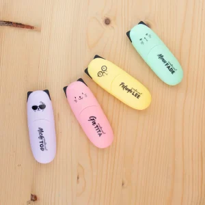 Kit 4 Sublinhadores Mini Pastel Gatinhos